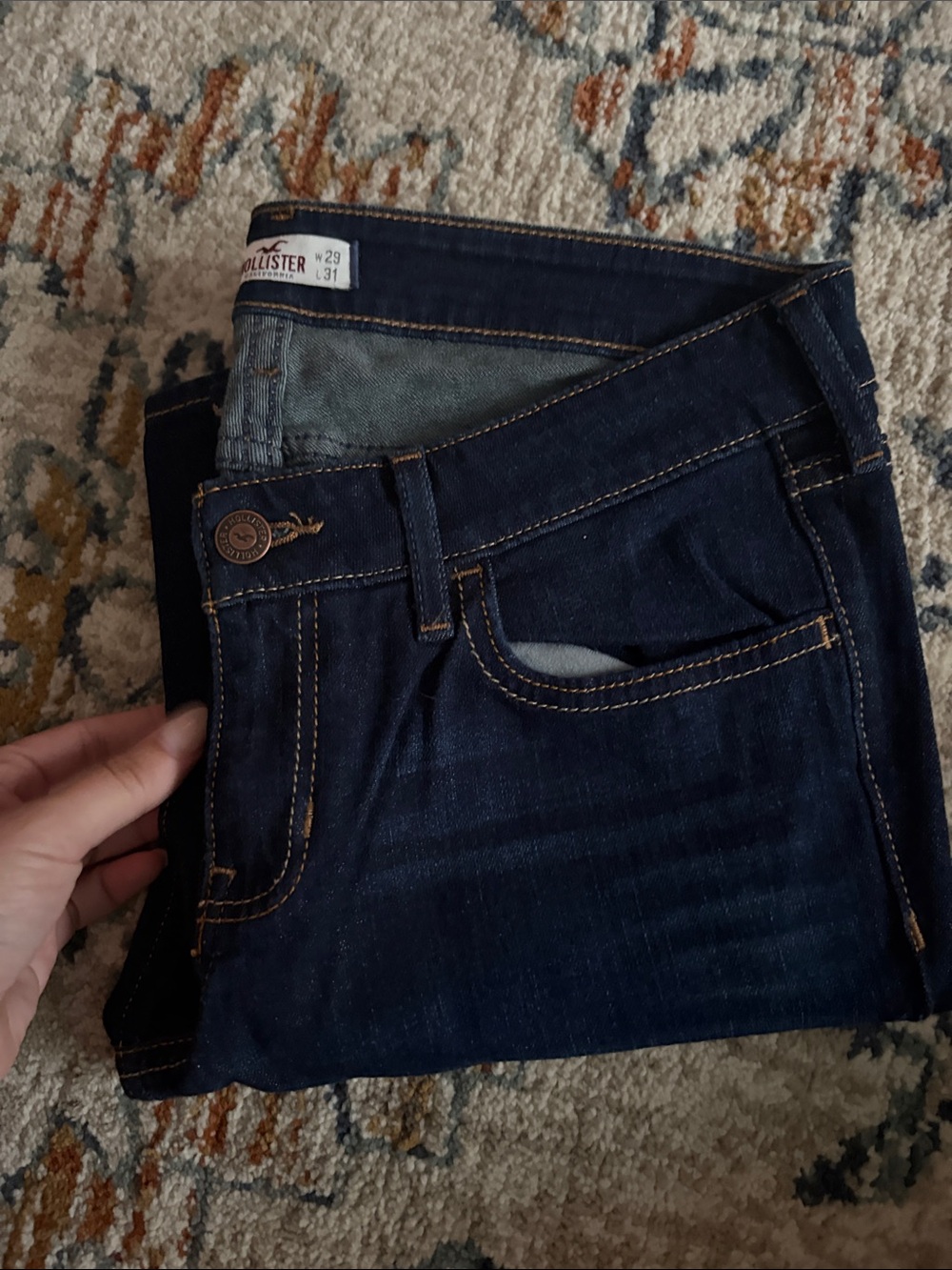 Hollister Junior’s Dark Blue Skinny Jeans - Picture 3 of 4
